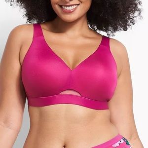 NWT 46DD Cacique Comfort Bliss Lightly Lined No Wire Bra - Fuchsia Red